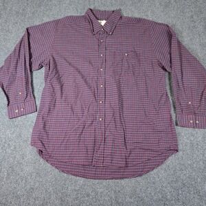 Sedgefield Shirt Mens‎ XL Red Plaid Cotton Button Down Shirt Long Sleeve